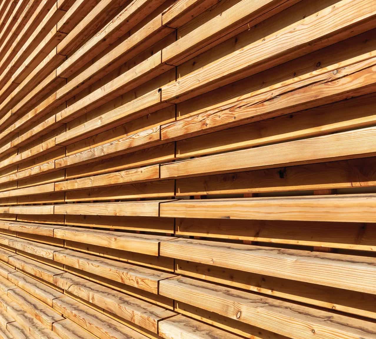 Exterior view of the PH Biehlweg car park reference with focus on the timber façade